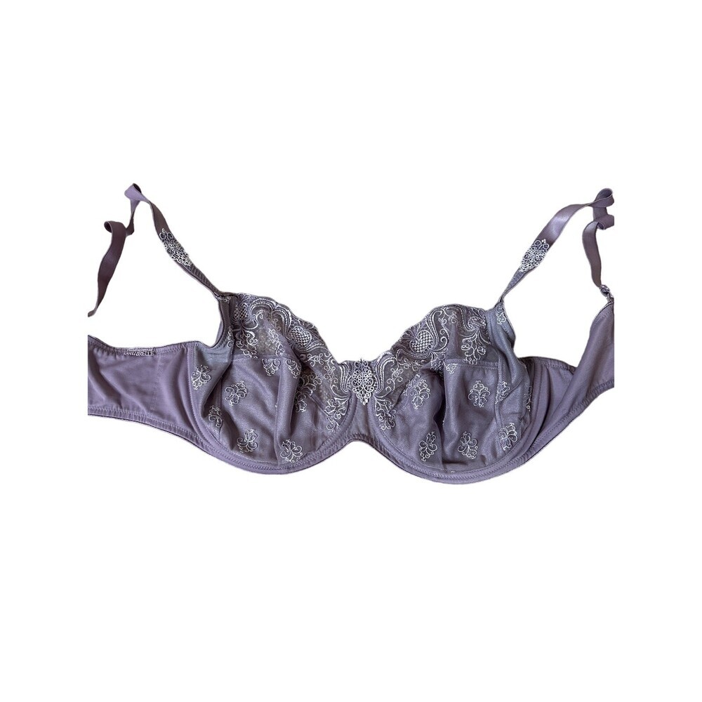 Conturelle Bra 38 E dusty purple underwire no padding lace - Picture 2 of 6